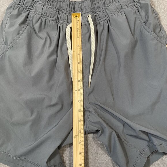Vuori Mens Gray Elastic Waist Drawstring Shorts X-Large Recycled Polyester Blend - Picture 9 of 10